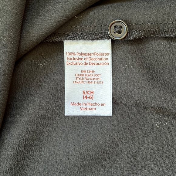 NWOT- FADED GLORY- Black & Gold flowy lightweight blouse with tassels - Picture 9 of 9